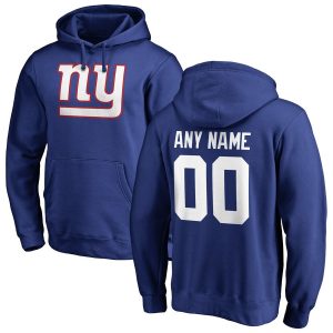 NFL Pro Line New York Giants Royal Any Name & Number Logo Personalized Pullover Hoodie