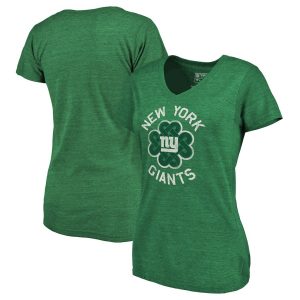 New York Giants Women’s Green St. Patrick’s Day Luck Tradition Tri-Blend V-Neck T-Shirt